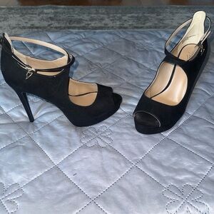 Elegant Black Peep-Toe Heels